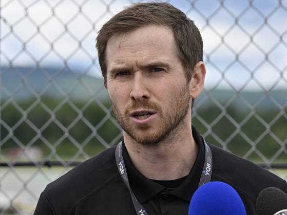 August 1, 2023, QUEBEC CITY, PQ, Canada: Alexandre McGraw, director of operations at Jean-Lesage Airport, responds to reporters questions after a Cessna 152 aircraft crashed on landing at the Jean-Lesage Airport on Tuesday, Aug.1, 2023 in Quebec City. One person was reported injured. QUEBEC CITY Canada  - ZUMAc35_ 20230801_zaf_c35_026 Copyright: xJacquesxBoissinotx
