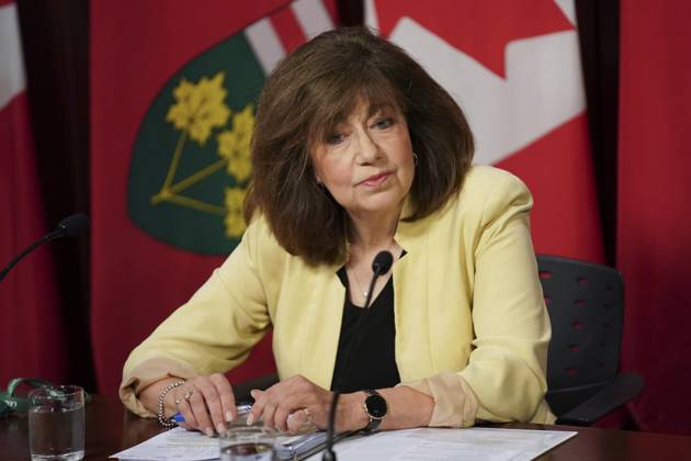 August 9, 2023, Toronto, ON, Canada: Ontario Auditor General Bonnie Lysyk speaks to the media during a press conference regarding her Special Report on Changes to the Greenbelt, at Queens Park, in Toronto, Wednesday, Aug. 9, 2023. Toronto Canada  - ZUMAc35_ 20230809_zaf_c35_017 Copyright: xArlynxMcadoreyx