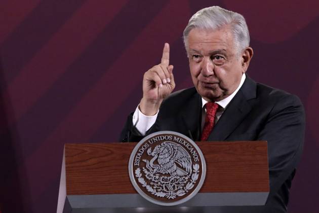 Mexiko, Andres Manuel Lopez Obrador Pressekonferenz August 14, 2023, Mexico City, Mexico: The President of Mexico, Andres Manuel Lopez Obrador at the press conference at the National Palace in Mexico City. on August 14, 2023 in Mexico City, Mexico Mexico City Mexico - ZUMAe321 20230814_zia_e321_022 Copyright: xLuisxBarronx