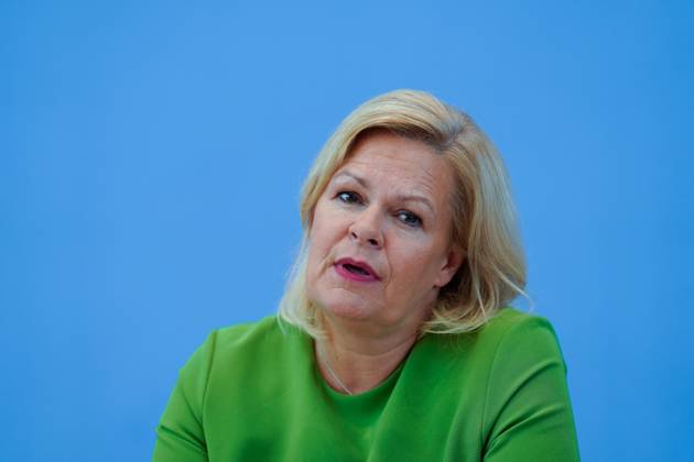 Federal Minister of the Interior and Home Affairs Nancy Faeser at the BPK Federal Minister of the Interior Nancy Faeser at the Federal Press Conference, Draft Law for a Modern Citizenship Law, 23 8 2023 Berlin Berlin GER