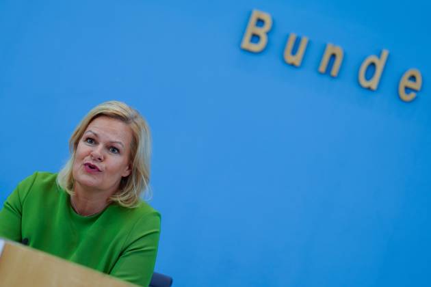 Federal Minister of the Interior and Home Affairs Nancy Faeser at the BPK Federal Minister of the Interior Nancy Faeser at the Federal Press Conference, Draft Law for a Modern Citizenship Law, 23 8 2023 Berlin Berlin GER