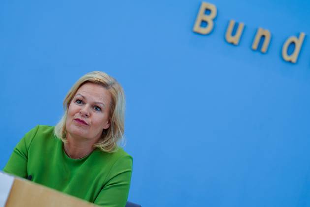 Federal Minister of the Interior and Home Affairs Nancy Faeser at the BPK Federal Minister of the Interior Nancy Faeser at the Federal Press Conference, Draft Law for a Modern Citizenship Law, 23 8 2023 Berlin Berlin GER