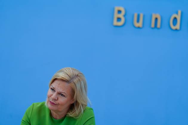 Federal Minister of the Interior and Home Affairs Nancy Faeser at the BPK Federal Minister of the Interior Nancy Faeser at the Federal Press Conference, Draft Law for a Modern Citizenship Law, 23 8 2023 Berlin Berlin GER