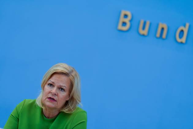 Federal Minister of the Interior and Home Affairs Nancy Faeser at the BPK Federal Minister of the Interior Nancy Faeser at the Federal Press Conference, Draft Law for a Modern Citizenship Law, 23 8 2023 Berlin Berlin GER