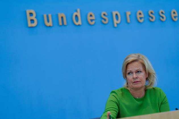 Federal Minister of the Interior and Home Affairs Nancy Faeser at the BPK Federal Minister of the Interior Nancy Faeser at the Federal Press Conference, Draft Law for a Modern Citizenship Law, 23 8 2023 Berlin Berlin GER