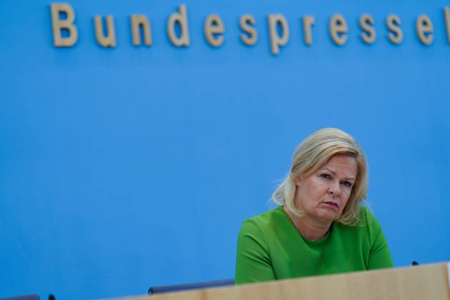 Federal Minister of the Interior and Home Affairs Nancy Faeser at the BPK Federal Minister of the Interior Nancy Faeser at the Federal Press Conference, Draft Law for a Modern Citizenship Law, 23 8 2023 Berlin Berlin GER
