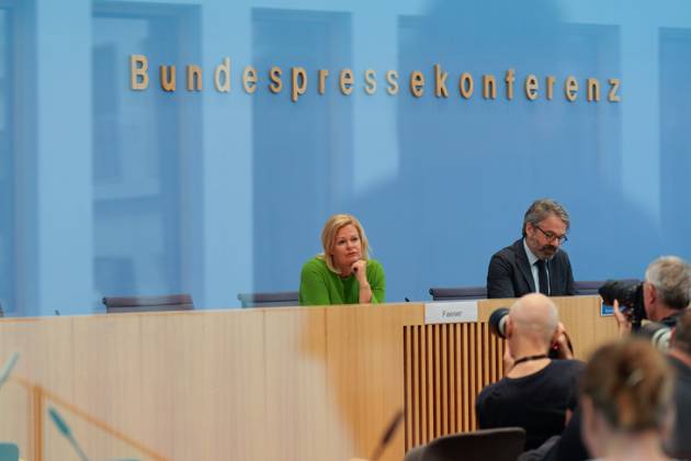 Federal Minister of the Interior and Home Affairs Nancy Faeser at the BPK Federal Minister of the Interior Nancy Faeser at the Federal Press Conference, Draft Law for a Modern Citizenship Law, 23 8 2023 Berlin Berlin GER