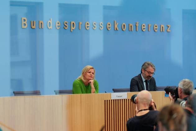 Federal Minister of the Interior and Home Affairs Nancy Faeser at the BPK Federal Minister of the Interior Nancy Faeser at the Federal Press Conference, Draft Law for a Modern Citizenship Law, 23 8 2023 Berlin Berlin GER