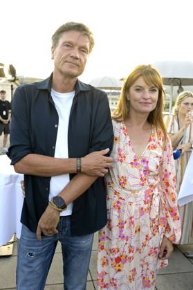 Roland Suso Richter and Ina Paule Klink at the opening reception of the UFA Film Nights 2023 on the roof terrace of the Bertelsmann Representative Office Berlin, 23 08 2023 Foto:xF.xKernx xFuturexImagex ufa_3851