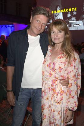 Roland Suso Richter and Ina Paule Klink at the opening reception of the UFA Film Nights 2023 on the roof terrace of the Bertelsmann Representative Office Berlin, 23 08 2023 Foto:xF.xKernx xFuturexImagex ufa_3916
