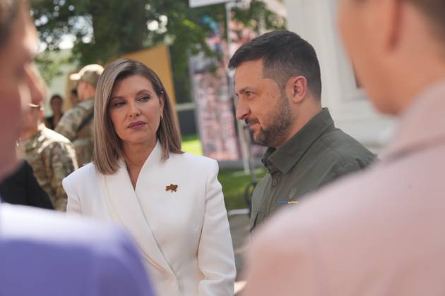 Denmarks Prime Minister Mette Frederikse, her husband Bo Tengberg, Ukrainian President Volodymyr Zelenskyj and First Lady Olena Zelenska during the Third Summit of First Ladies and Gentlemen in Kyiv, Ukraine, Wednesday September 6, 2023 , Kyiv Denmark  Copyright: IdaxMariexOdgaardx spdk20230906-120234-L