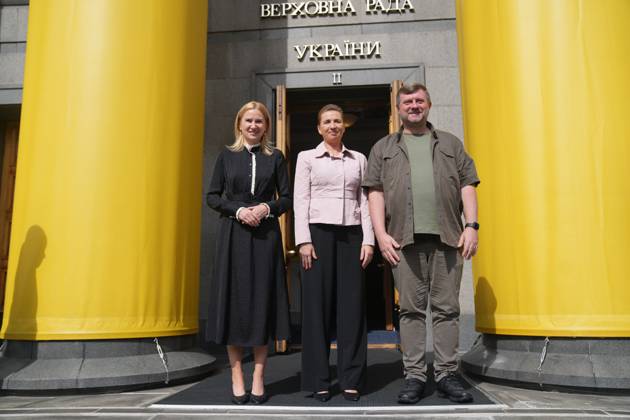 Denmarks Prime Minister Mette Frederiksen arrives at the parliament in Kyiv, Ukraine, Wednesday September 6, 2023 , Kyiv Denmark  Copyright: IdaxMariexOdgaardx spdk20230906-114244-L