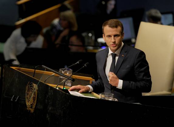 French President Emmanuel Macron speaking at the United Nations in New York French President Emmanuel Macron speaking at the United Nations in New York, Credit:Dennis Van Tine Avalon Copyright: xDennisxVanxTinex xAvalonx 0509336056