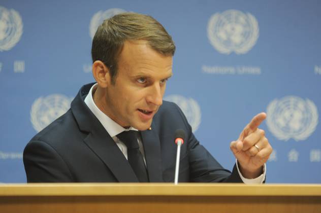 French President Emmanuel Macron speaking at the United Nations in New York French President Emmanuel Macron speaking at the United Nations in New York, Credit:Dennis Van Tine Avalon Copyright: xDennisxVanxTinex xAvalonx 0509336896