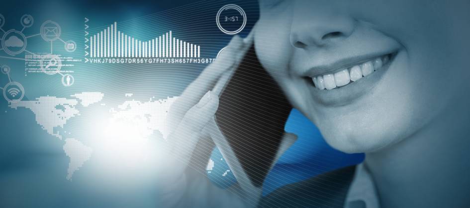 Close up of smiling businesswoman talking on mobile phone against light circles on black background , 29497336.jpg, RECORD DATE NOT STATED