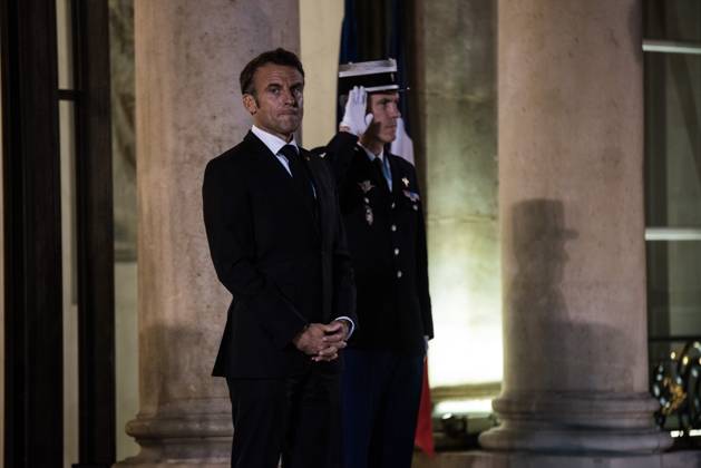 FRANCE TOP LEVEL SUMMIT IN PARIS French President Emmanuel Macron receives Finnish Prime Minister Petteri Orpo at the Elysee Palace. Paris, October 4, 2023. PARIS ILE-DE-FRANCE FRANCE Copyright: xAndreaxSavoranixNerix FRANCE TOP LEVEL SUMMIT IN P ASAVORANINERI-5