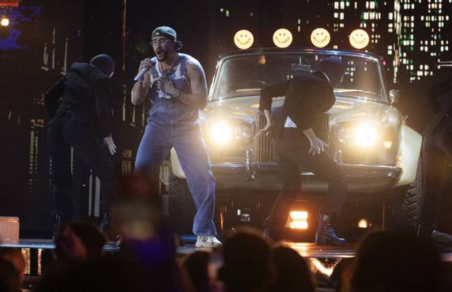 Bad Bunny performs at the 2023 Latin Billboard Music Awards at the University of Miami, Watsco Center, Thursday, October 05, 2023 in Coral Gables, Florida.  MIA20231005204 GARYxIxROTHSTEIN