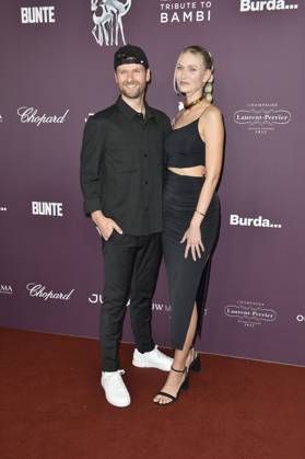 Daniel Grunenberg and Carolin Niemczyk at the arrival Tribute to Bambi in Berlin 19 10 2023