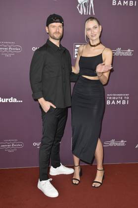 Daniel Grunenberg and Carolin Niemczyk at the arrival Tribute to Bambi in Berlin 19 10 2023
