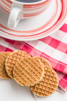 Sweet waffle biscuits. Sweet waffle biscuits on checkered napkin. Copyright: xZoonar.com JIRIxHERAx 13559373
