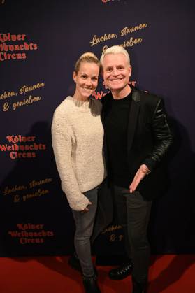 Presenter Guido Cantz and his wife Kerstin Ricker attend the premiere of the 8th Cologne Christmas Circus