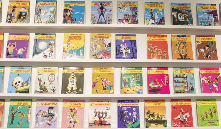 - Visuals of the exhibition -Morris 100 ans, 100 oeuvres-. - 01 12 2023 - Belgium Brussels Brussels - Until January 2024, the HubertyEtBreyne gallery in the Belgian capital is hosting an exhibition and sale of plates by Lucky Luke cartoonist Morris, to mark the 100th birthday of his creator. The exhibition coincides with the release of a new Lucky Luke album drawn by Blutch.  NicolasxLandemardx xLexPictorium LePictorium_0286991