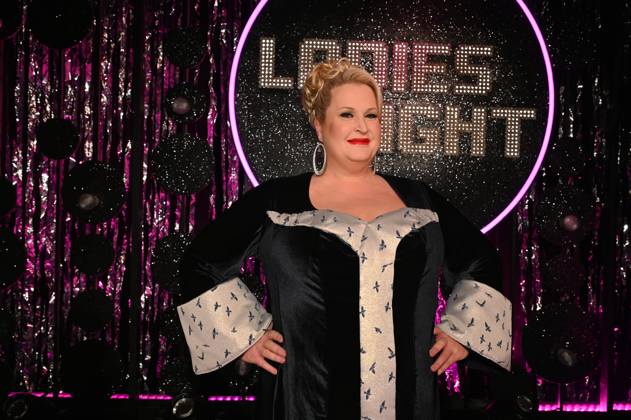 Comedienne Daphne de Luxe, real name Daphne Haderlein as host of Ladies Night, the only comedy and cabaret show with an all-female cast on German-speaking television