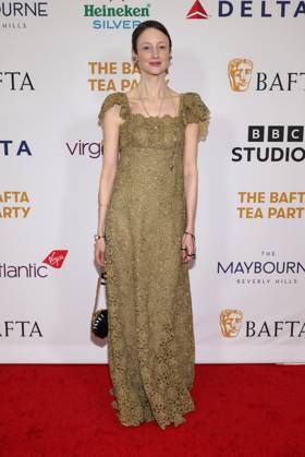 Celebrities attend The 2024 BAFTA Tea Party at The Maybourne Beverly Hills, United States Featuring: Andrea Riseborough Where: Beverly Hills, California, United States When: 13 Jan 2024 Credit: Faye s Vision Cover Images EDITORIAL USE ONLY. NOT FOR USE BY NEWSPAPERS BASED IN THE UK. Copyright: xx 53361402