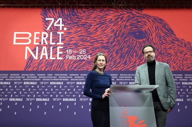 22 01 2024, Berlin Germany The Berlinale directors Mariette Rissenbeek and Carlo Chatrian give a preview of the program at the press conference for the 74th Berlinale