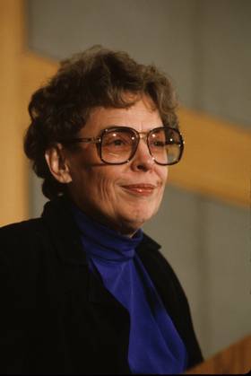 Jeane Kirkpatrick Jeane Kirkpatrick at a press conference on former Treasury sectraries on the need for a balanced budget in January 1983 Photograph by Dennis Brack b23 Washington DC USA EDITORIAL USE ONLY Copyright: xx x bsphotos032752