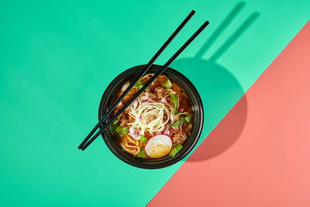 Birria ramen, consomme soup with beef and noodle. Mix of Mexican and Asian cuisine Birria ramen, consomme soup with beef and noodle. Mix of Mexican and Asian cuisine. Copyright: xZoonar.com IrinaxBurakovax 21030287