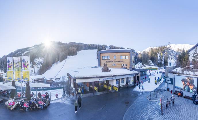 ski lifts, ski slope, downhill skiing, Samnaun Alps