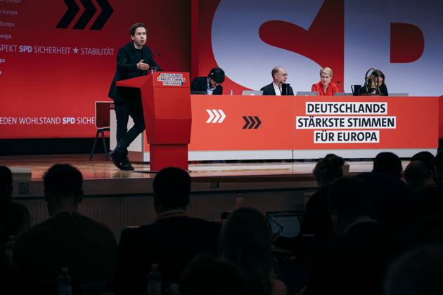 Kevin Kuehnert, Secretary General of the SPD, recorded at the European Delegates Conference of the Social Democratic Party of Germany in Berlin, 28 01 2024 Berlin Germany Copyright: xFelixxZahnx