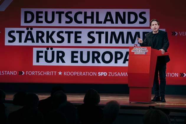Kevin Kuehnert, Secretary General of the SPD, recorded at the European Delegates Conference of the Social Democratic Party of Germany in Berlin, 28 01 2024 Berlin Germany Copyright: xFelixxZahnx