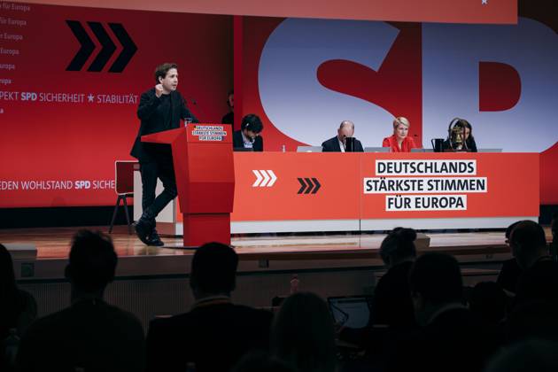 Kevin Kuehnert, Secretary General of the SPD, recorded at the European Delegates Conference of the Social Democratic Party of Germany in Berlin, 28 01 2024 Berlin Germany Copyright: xFelixxZahnx