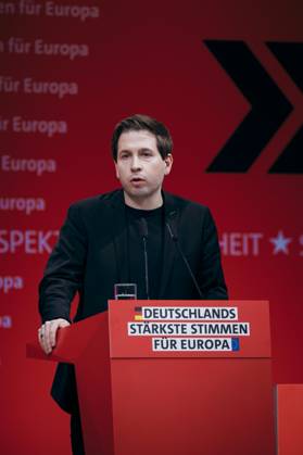 Kevin Kuehnert, Secretary General of the SPD, recorded at the European Delegates Conference of the Social Democratic Party of Germany in Berlin, 28 01 2024 Berlin Germany Copyright: xFelixxZahnx