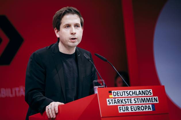 Kevin Kuehnert, Secretary General of the SPD, recorded at the European Delegates Conference of the Social Democratic Party of Germany in Berlin, 28 01 2024 Berlin Germany Copyright: xFelixxZahnx