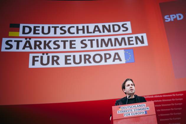 Kevin Kuehnert, Secretary General of the SPD, recorded at the European Delegates Conference of the Social Democratic Party of Germany in Berlin, 28 01 2024 Berlin Germany Copyright: xFelixxZahnx