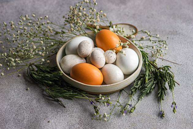 Easter table setting with nest Tbilisi, Tbilisi, Georgia CR_LSQHTY240124-1340591-01