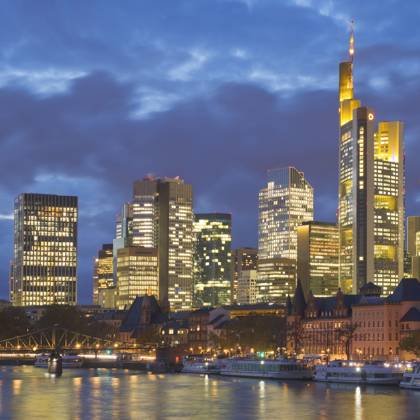 City view on Evening with Main and Banking district, Germany, Hesse, Frankfurt on Main City View in The evening With Main and Banking district, Germany, Hesse, Frankfurt on Main BLWS702770 Copyright: xblickwinkel S.xZiesex