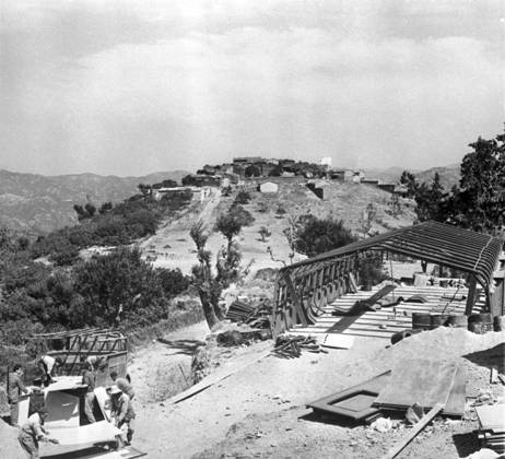 Building of Schoolsinfra After Operation Jumelles, Kabylia, Algeria, 24th August 1959 (b w photo) 1741701 Building of Schoolsinfra After Operation Jumelles, Kabylia, Algeria, 24th August 1959 (b w photo) by French Photographer (20th century); (add.info.: After operation Jumelles in Kabylia, Algeria (at time of war in Algeria) : building of schools here in a village (Tizi Mibel), august 24, 1959). Copyright: xBridgemanxImagesx 1741701