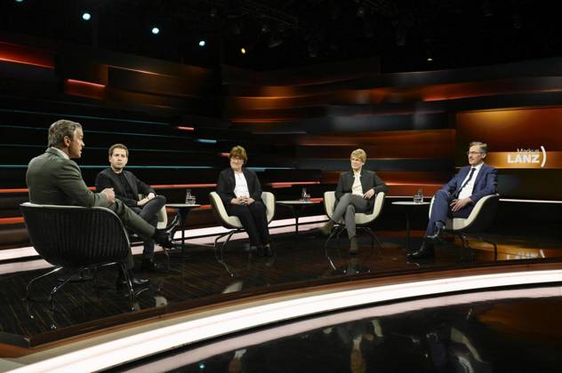 Talk show on Markus Lanz , ZDF 02 24 her Markus Lanz, Kevin Kühnert, Mart