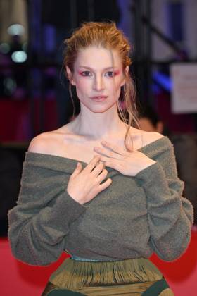 Hunter Schafer attends the screening for Cuckoo during the 74th Berlin International Film Festival at the Grand Hyatt Hotel in Berlin. FEBRUARY 16th 2024  PTYx2469