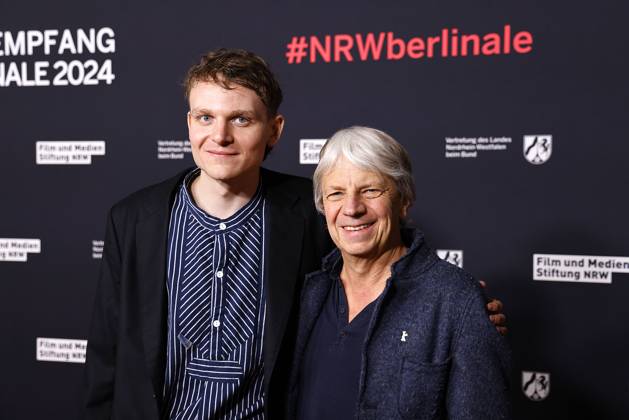 Johannes Hegemann and Andreas Dresen at the NRW reception on 18 02 2024 as part of the Berlinale in Berlin NRW Berlinale reception in Berlin