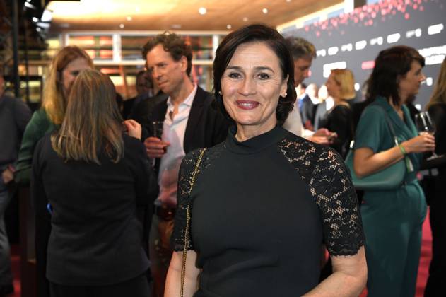 Sandra Maischberger at the 21 NRW Reception of the State of NRW and the Film and Media Foundation NRW as part of the Berlinale 2024 at the Representation of the State of North Rhine-Westphalia Berlin, 18 02 2024 Foto:xC.xNiehausx xFuturexImagex nrw_4410