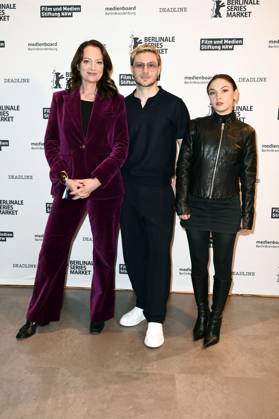 Natalia Wörner, Jannik Schümann and Emma Drogunova at the premiere of the RTL series Disko 76 at the Berlinale 2024 74 Berlin International Film Festival at Cinemaxx Potsdamer Platz Berlin, 20 02 2024 Foto:xC.xNiehausx xFuturexImagex disko_4236