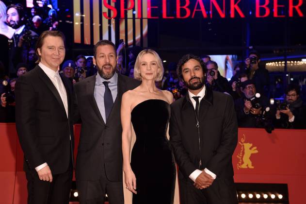 Paul Dano, Adam Sandler, Carey Mulligan and Kunal Nayyar at the Spaceman premiere at the 74 Berlin International Film Festival 21 02 2024