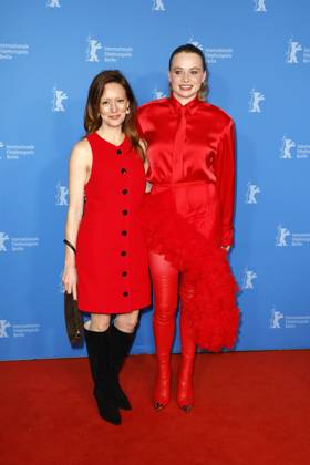 Lavinia Wilson and Luna Wedler at the Photo Call for the premiere of the 4-part Paramount series Time Crime at the Zoo Palast of the 74th Berlin International Film Festival on February 22, 2024 in Berlin Berlinale 2024 Premiere of the Paramount series Time Crime