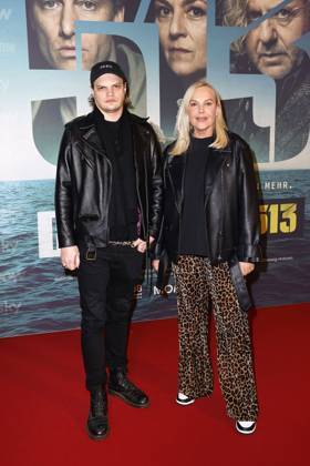 Wilson Gonzalez Ochsenknecht and his mother Natascha Ochsenknecht at the Helgoland 513 Sky series premiere on 28 02 2024 in Berlin Helgoland 513 series premiere in Berlin