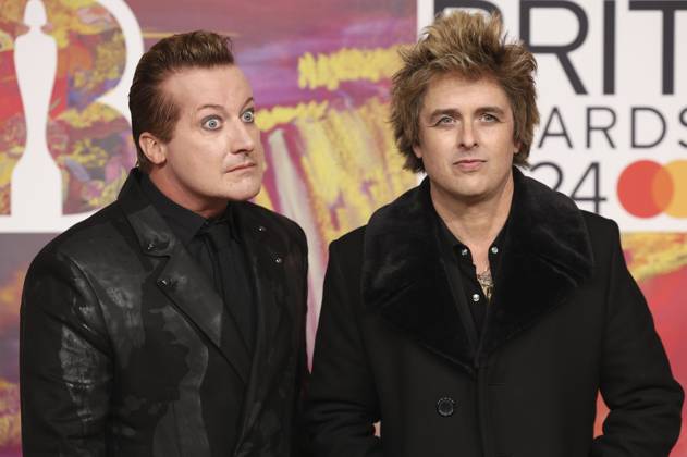 Tre Cool and Billie Joe Armstrong from Green Day at the 44 BRIT Awards 2023 at the O2 Arena London, 02 03 2024 Foto:xD.xJonesx xFuturexImagex brit_awards_4102